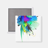Abstracte Peacock Paint Spletters Magneet (Voorkant / Achterkant)