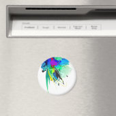 Abstracte Peacock Paint Spletters Magneet (Insitu (Vaatwasser))