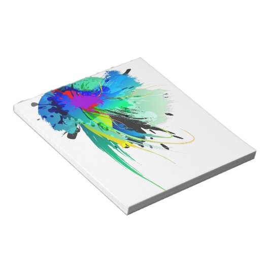 Abstracte Peacock Paint Spletters Notitieblok (Schuin)