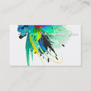 Abstracte Peacock Paint Spletters Visitekaartje