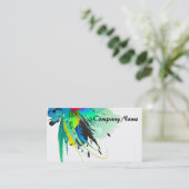 Abstracte Peacock Paint Spletters Visitekaartje (Staand voorkant)