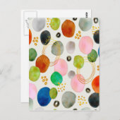 Abstracte pebble Gold Glitter Art Briefkaart (Voorkant / Achterkant)