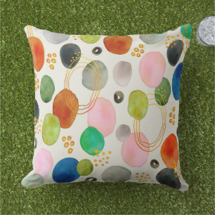 Abstracte pebble Gold Glitter Art Buitenkussen