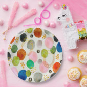 Abstracte pebble Gold Glitter Art Papieren Bordje (Feest)