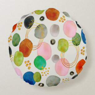 Abstracte pebble Gold Glitter Art Rond Kussen