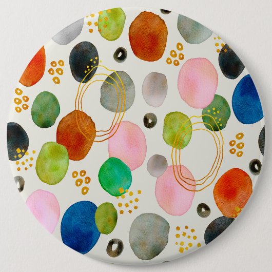 Abstracte pebble Gold Glitter Art Ronde Button 6,0 Cm (Voorkant)