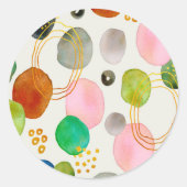 Abstracte pebble Gold Glitter Art Ronde Sticker (Voorkant)