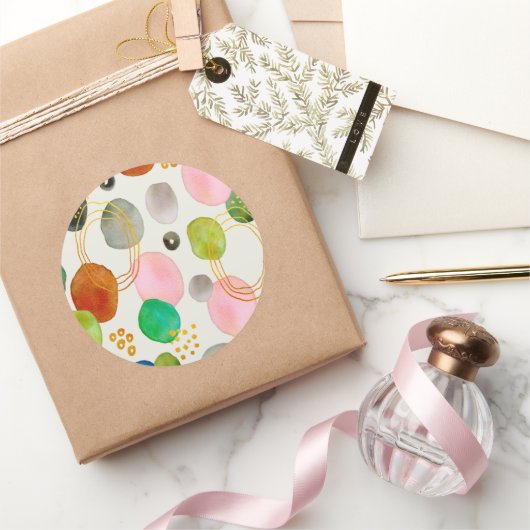 Abstracte pebble Gold Glitter Art Ronde Sticker (Geschenken)