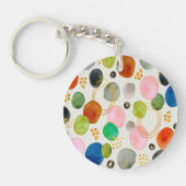 Abstracte pebble Gold Glitter Art Sleutelhanger (Voorkant)