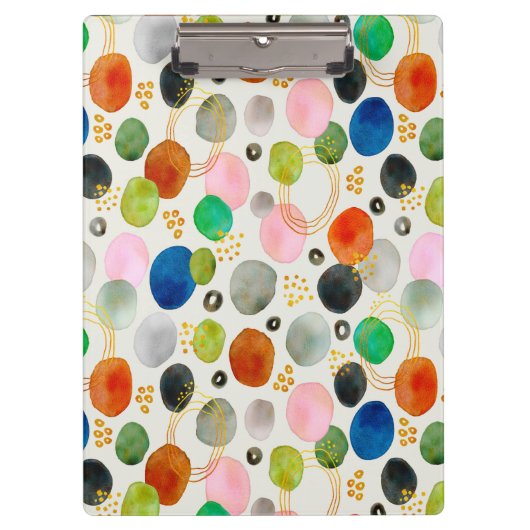 Abstracte Pebble Gold Glitter Art + Uw Logo Klembord (Voorkant)