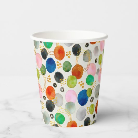 Abstracte Pebble Gold Glitter Art + Uw Logo Papieren Bekers (Achterkant)