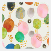 Abstracte pebble Gold Glitter Art Vierkante Sticker (Voorkant)