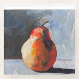 Abstracte peer glazen onderzetter