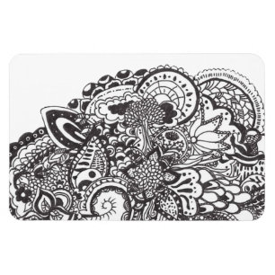 Abstracte pen en inktdoedelen magneet