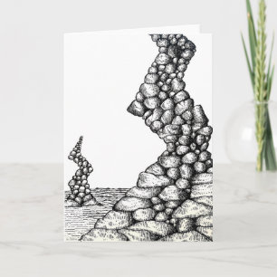 Abstracte Pen Schuin Kliffen Rotsen Tekenkaart Kaart