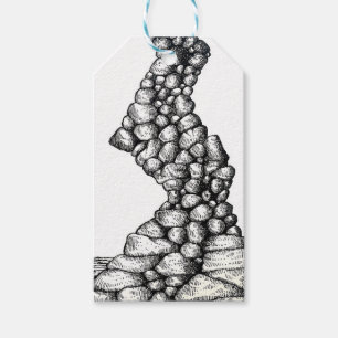 Abstracte pen schuine klippen rotsen tekening cadeaulabel