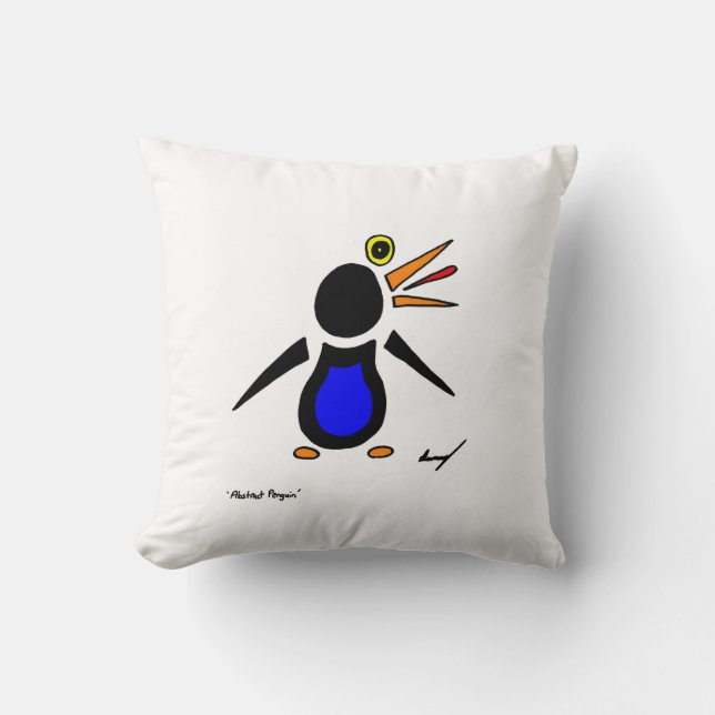 Abstracte Penguin Pillow Kussen (Voorkant)