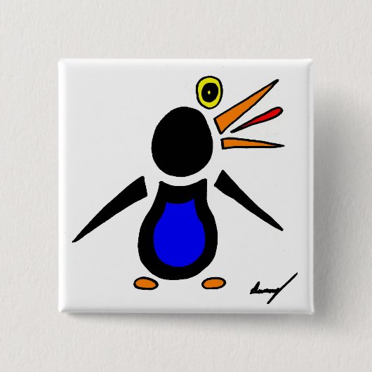 Abstracte Penguin Square Button (Voorkant)