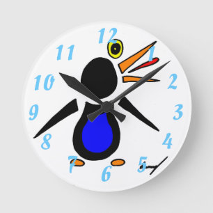 Abstracte Penguineklok Ronde Klok
