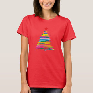 Abstracte penseelboom t-shirt