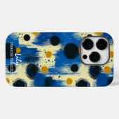 Abstracte penseelstreekstippen met aangepaste naam Case-Mate iPhone case (Achterkant (horizontaal))
