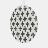 Abstracte penseelstreken achtergrond Glas Ornament (Voorkant links)