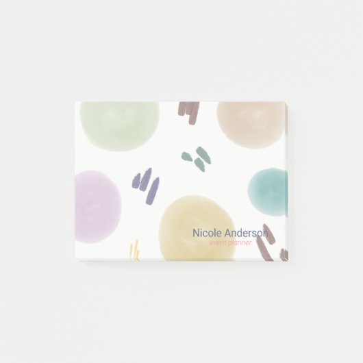 Abstracte penseelstreken bevestigen post-it® notes (Voorkant)