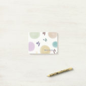 Abstracte penseelstreken bevestigen post-it® notes (Op bureau)