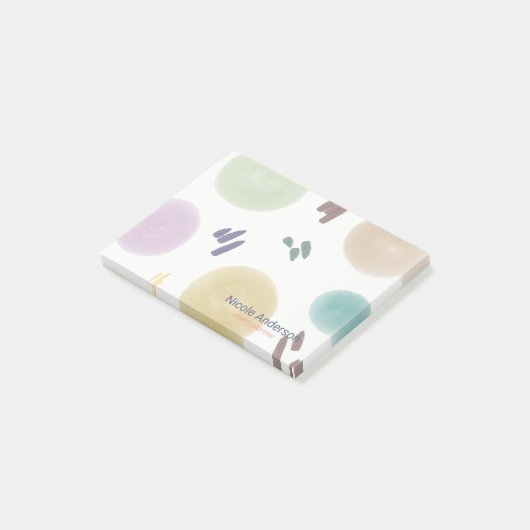 Abstracte penseelstreken bevestigen post-it® notes (Schuin)
