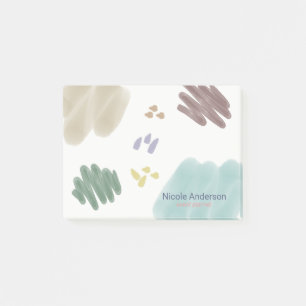 Abstracte penseelstreken bevestigen post-it® notes