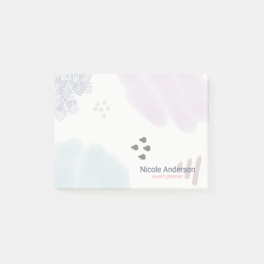 Abstracte penseelstreken bevestigen post-it® notes (Voorkant)