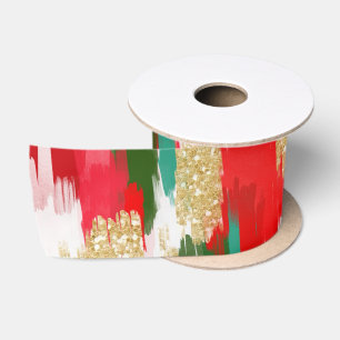 Abstracte penseelstreken Gold Glitter Christmas Lint