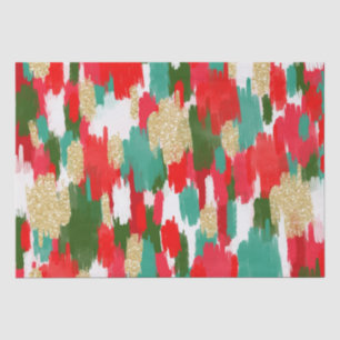 Abstracte penseelstreken Gold Glitter Christmas Tissuepapier