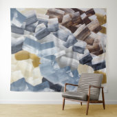 Abstracte penseelstreken in neutrale en aardetinte wandkleed (In Situ (horizontaal))