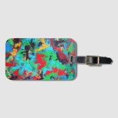 Abstracte penseelstreken met schouderwand bagagelabel (Voorkant (horizontaal))