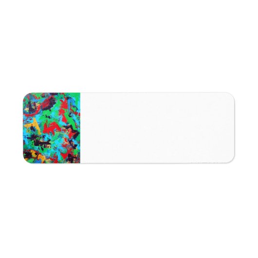 Abstracte penseelstreken met schouderwand etiket (Voorkant)