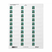Abstracte penseelstreken met schouderwand etiket (Full Sheet)