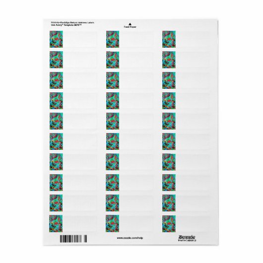 Abstracte penseelstreken met schouderwand etiket (Full Sheet)