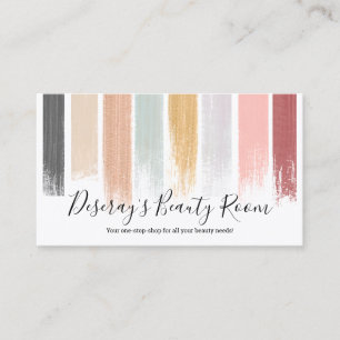 Abstracte penseelstreken moderne pastels make-up b visitekaartje