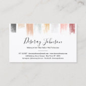 Abstracte penseelstreken moderne pastels make-up b visitekaartje (Achterkant)