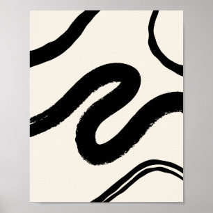 Abstracte penseelstreken poster