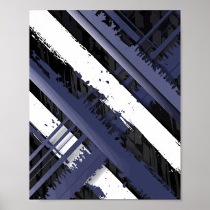 Abstracte penseelstrepen poster