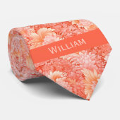 Abstracte perzik bloemig stropdas (Opgerold)