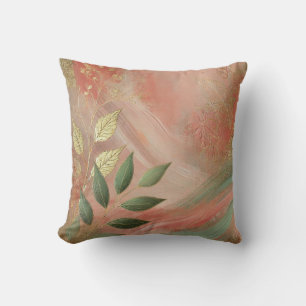 Abstracte perzik-gouden blad kunstwerkstijl 23 kussen