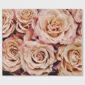 Abstracte perzikkleurige Rozen Tuin Elegant Floral Cadeaupapier (Vlak)