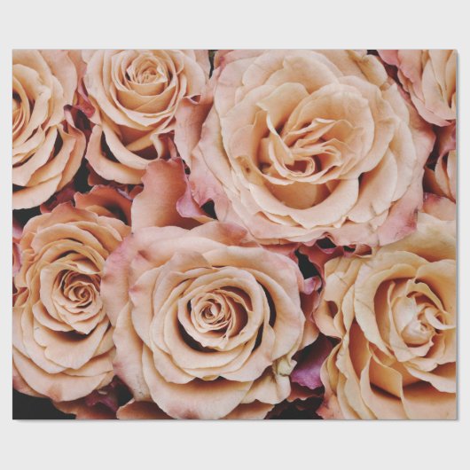 Abstracte perzikkleurige Rozen Tuin Elegant Floral Cadeaupapier (Vlak)