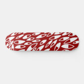 Abstracte Petals - Wit op Maroon Skateboard (Horizontaal)