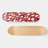 Abstracte Petals - Wit op Maroon Skateboard (Horizontaal)