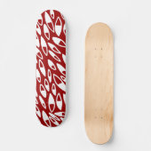 Abstracte Petals - Wit op Maroon Skateboard (Voorkant)