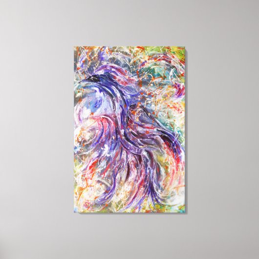 Abstracte Phoenix vogelkunst Canvas Afdruk (Voorkant)